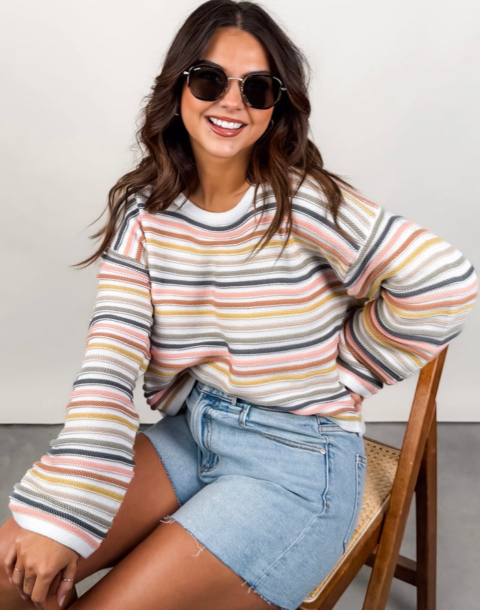SAGE THE LABEL ABIGAIL STRIPE SWEATER