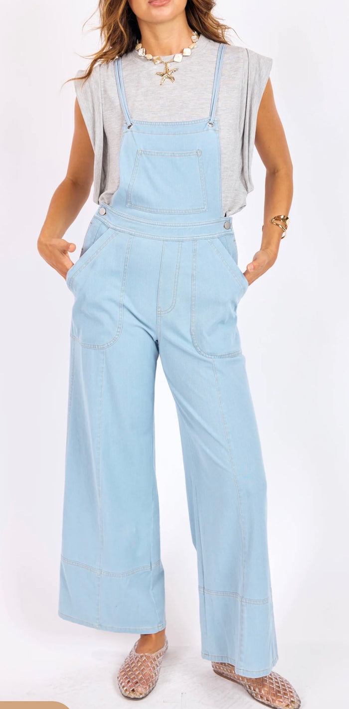SAGE THE LABEL LIGHT DRIZZLE
KNIT DENIM OVERALL