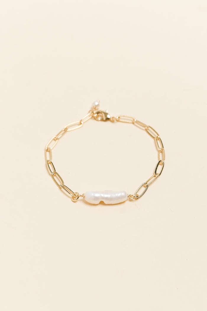 Sallie Gold Pearl Bracelet