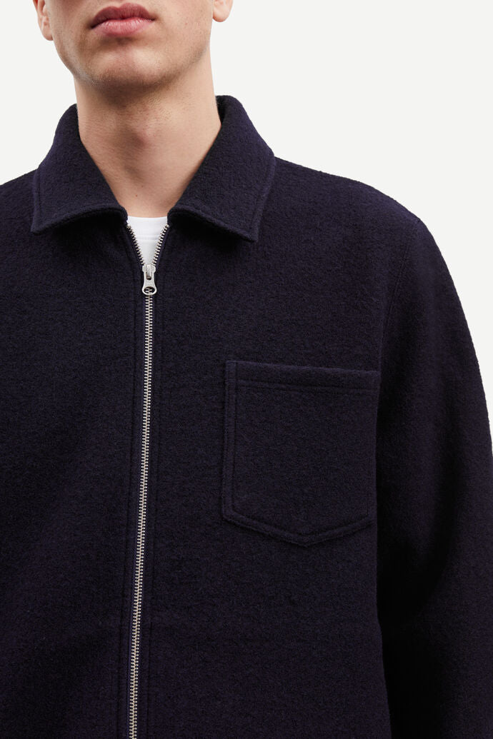 Samsoe Samsoe Homme - Hannes Full Zip 14612 - Bleu Sombre-Vestes et Manteaux-M22400082