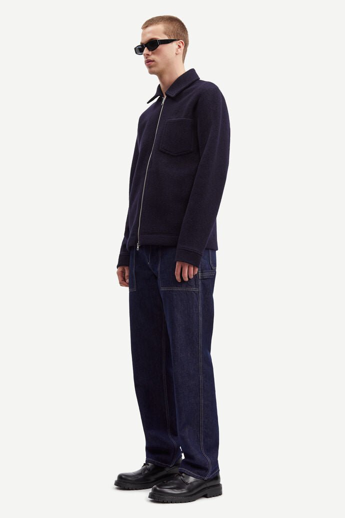 Samsoe Samsoe Homme - Hannes Full Zip 14612 - Bleu Sombre-Vestes et Manteaux-M22400082