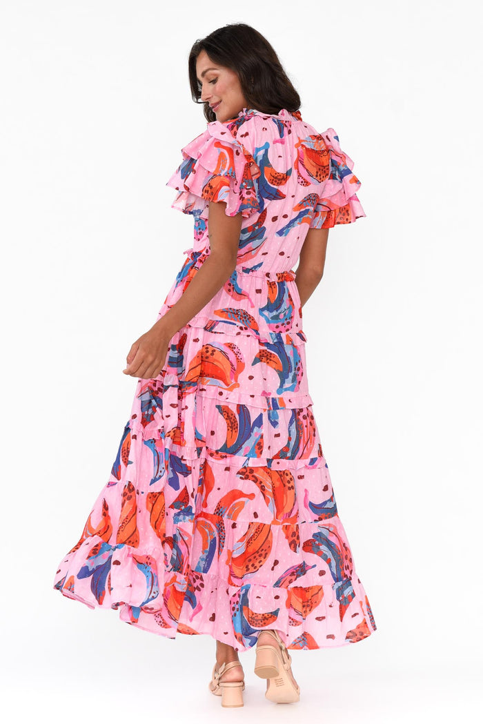 Sana Fruity Fusion Cotton Frill Dress,Brunette model,alt text|model:Brontie