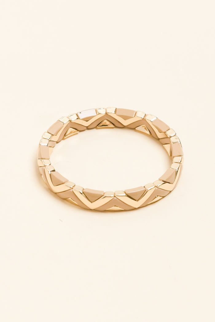 Sasha Mocha Chevron Beaded Bracelet