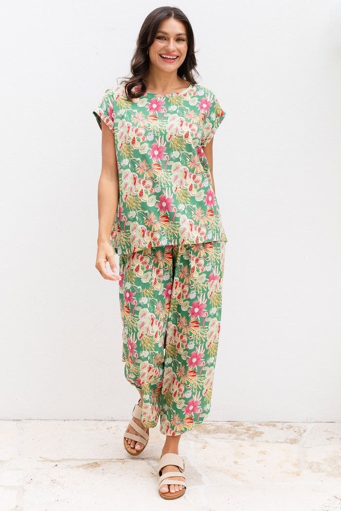 Scotty Green Garden Linen Cotton Pants,Lifestyle