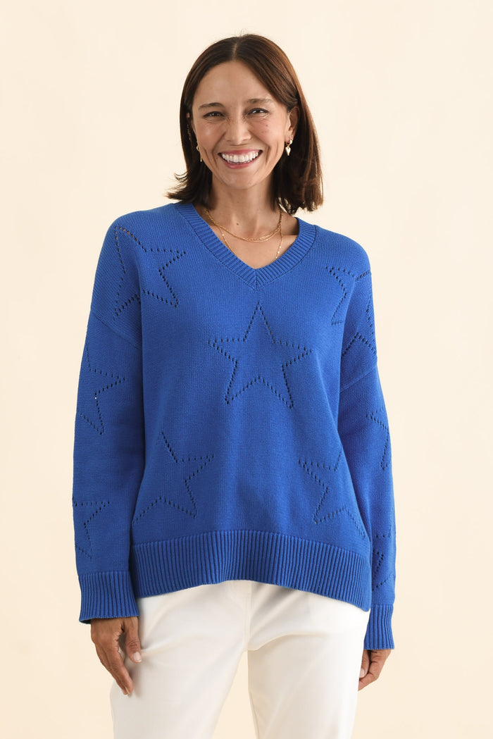 Selene Blue Star Cotton Jumper