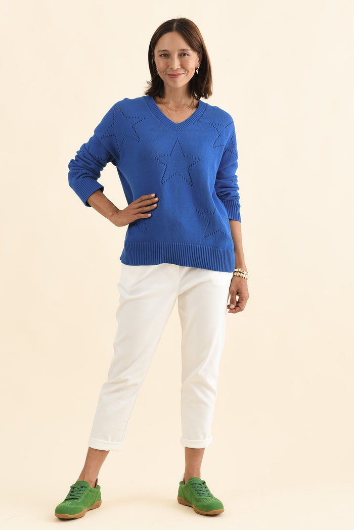 Selene Blue Star Cotton Jumper