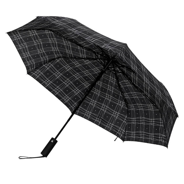 SELINI Compact Black/White Line-auto open umbrella-UM3224-BK