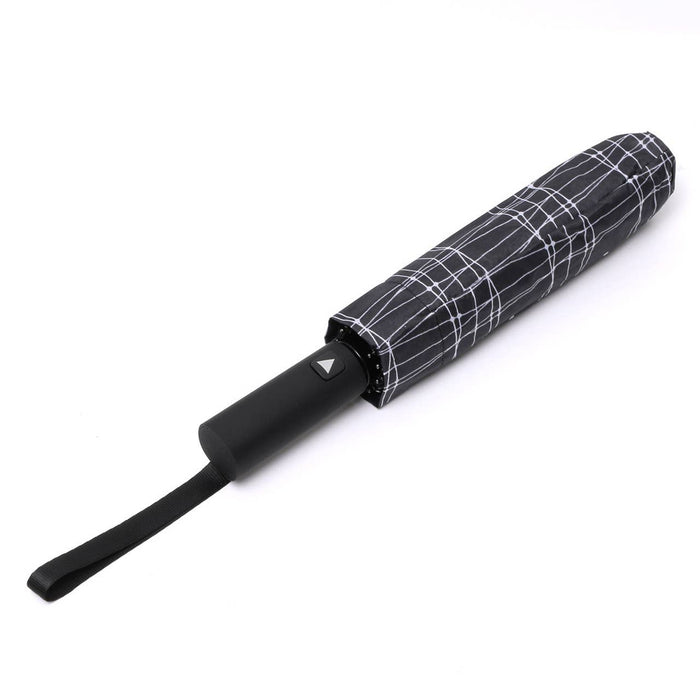 SELINI Compact Black/White Line-auto open umbrella-UM3224-BK