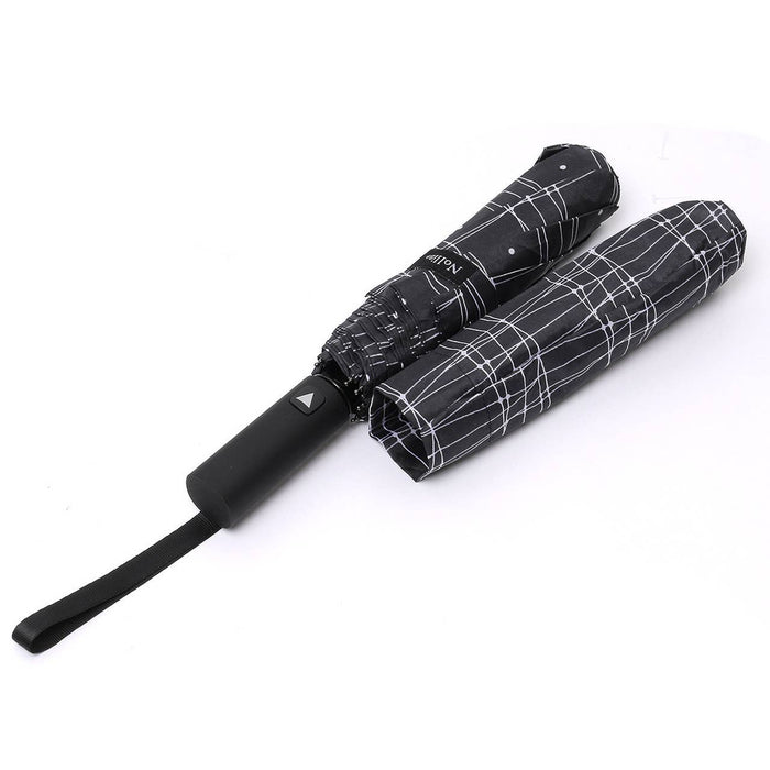 SELINI Compact Black/White Line-auto open umbrella-UM3224-BK
