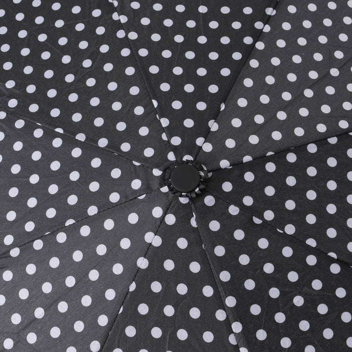SELINI Compact Umbrella with White Polka Dots - Auto Open Umbrella