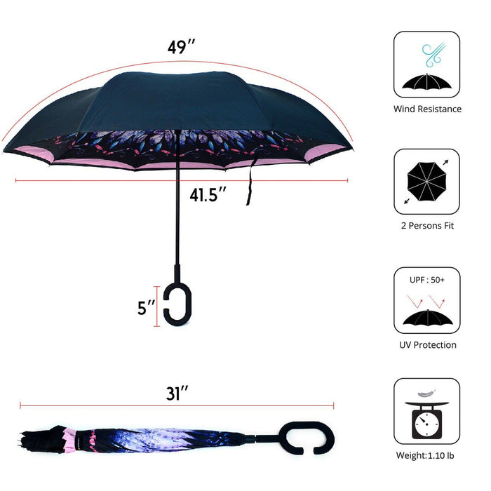 SELINI Feather Double Layer Inverted Umbrella