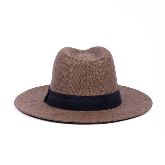 SELINI Men's S/S Flat Brim Black Banded Fashion Fedora hat-FSS17137