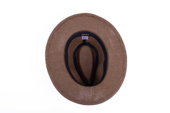 SELINI Men's S/S Flat Brim Black Banded Fashion Fedora hat-FSS17137