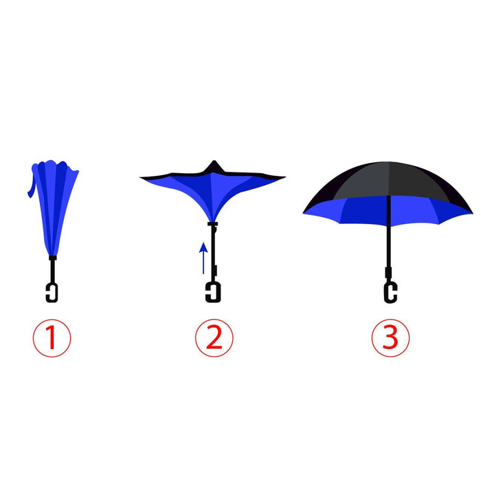 SELINI Multi Color Leaves Double Layer Inverted Umbrella