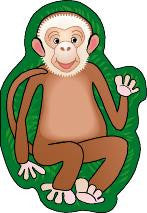 Monkey-shaped mini notepad with 35 acid-free sheets