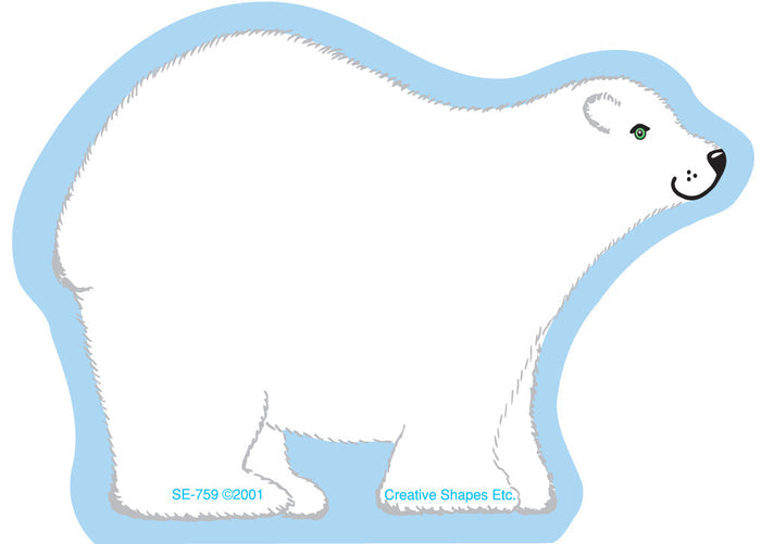 Polar bear mini notepad with playful icy outline