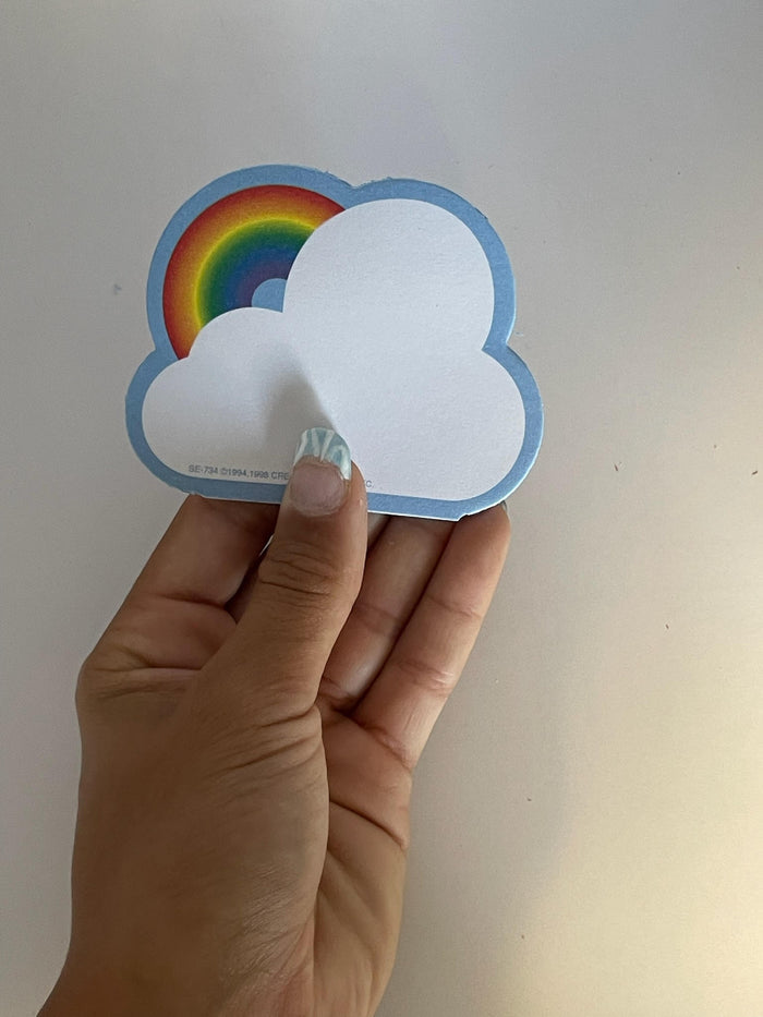 Colorful rainbow notepad, perfect for classroom crafts and notes