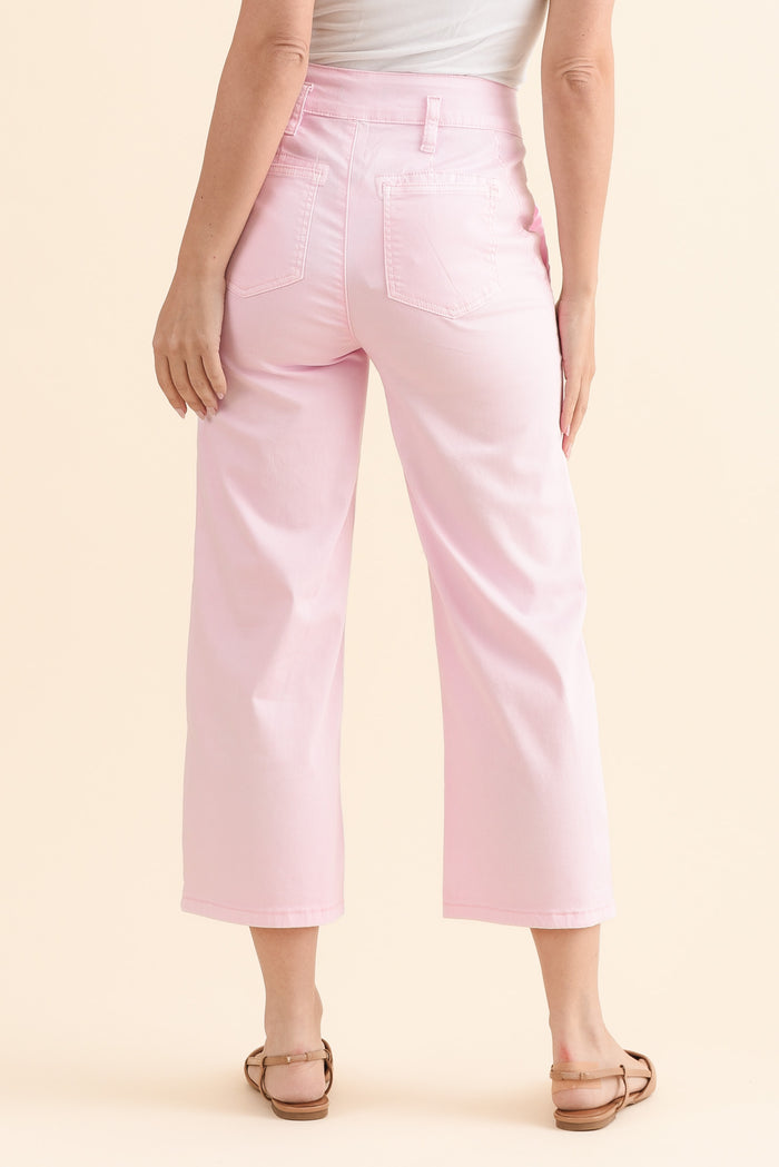 Sheridan Pink Cropped Jeans,Back,Brunette model,alt text|model:MJ