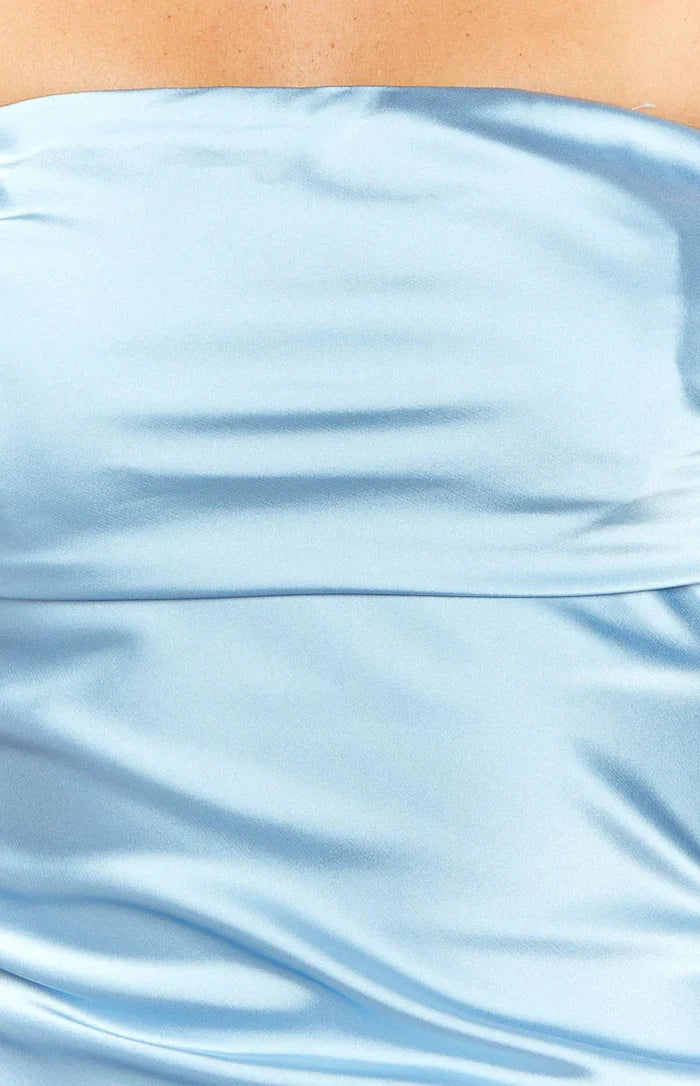 Silvia Blue Satin Mini Dress