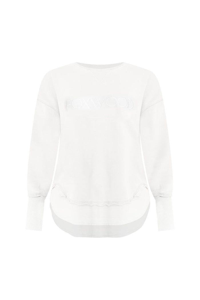Simplified White Cotton Crewneck Sweatshirt,ghost-mani