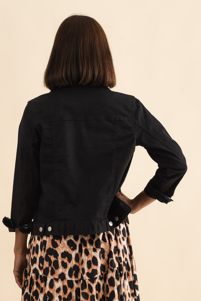 Siobhan Black Stretch Jacket,Brunette model,alt text|model:Cara