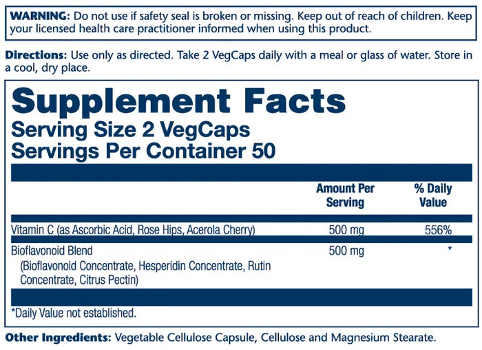 Solaray Vitamin C & Bioflavonoids 1:1 Capsules 2