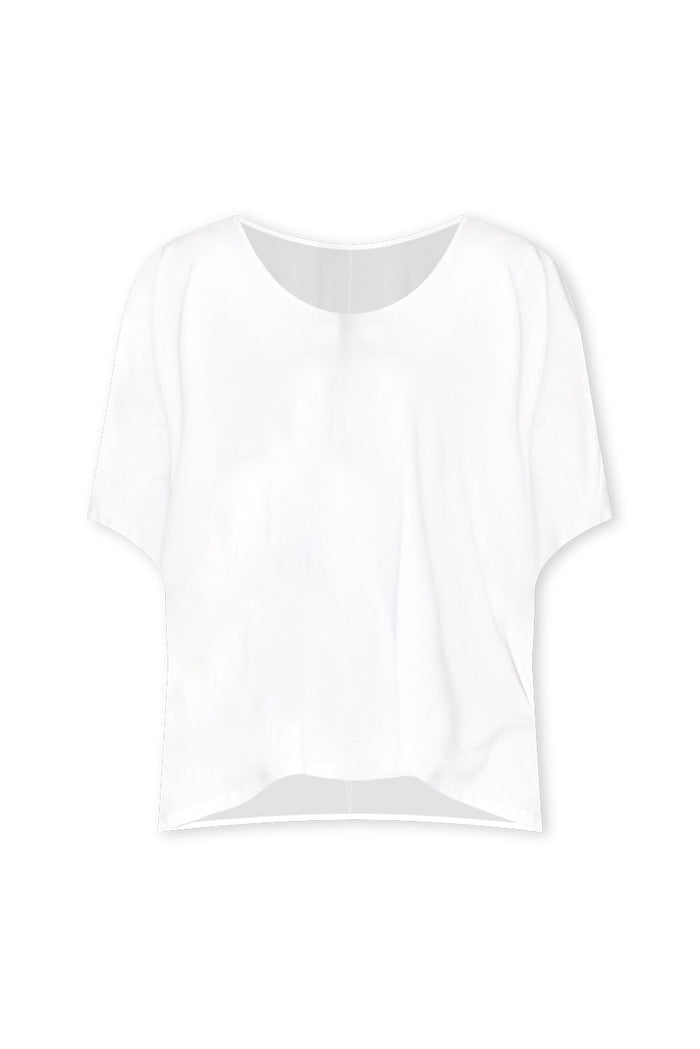 Sorronda White Bamboo Batwing Top,ghost-mani
