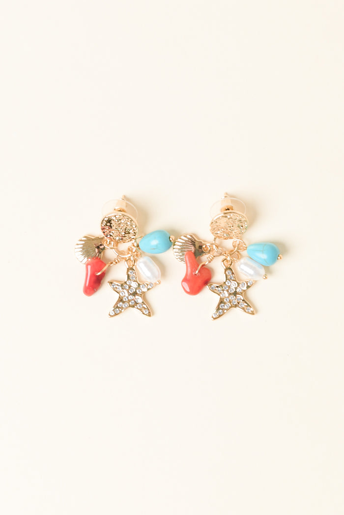 Sosa Gold Sea Charm Earrings