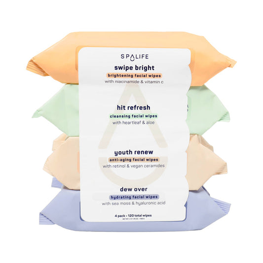 SPA LIFE Skincare Makeup Remover Facial Wipes Multi-Pack - 4 Pk