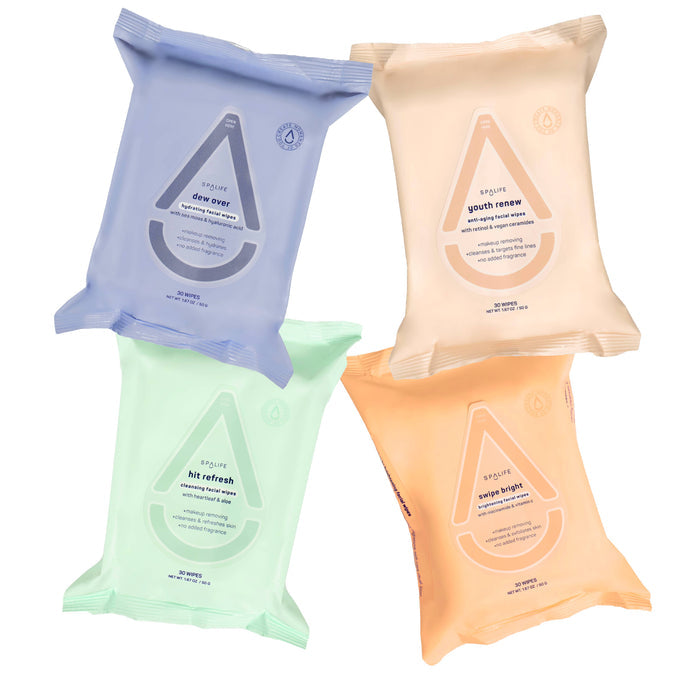 SPA LIFE Skincare Makeup Remover Facial Wipes Multi-Pack - 4 Pk