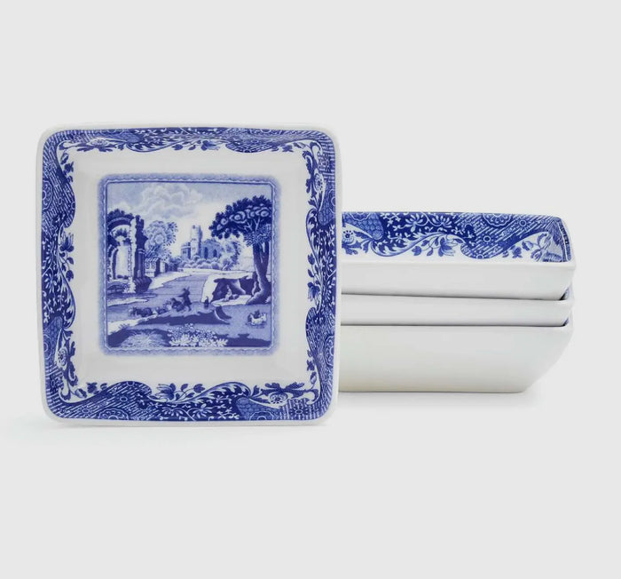 Spode Blue Italian Square Dish (3")-Set of 4