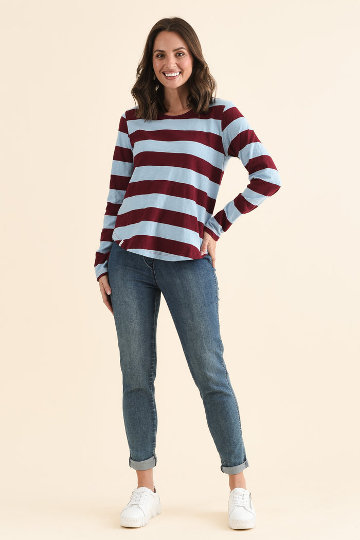 Spritz Light Blue Stripe Long Sleeve Tee