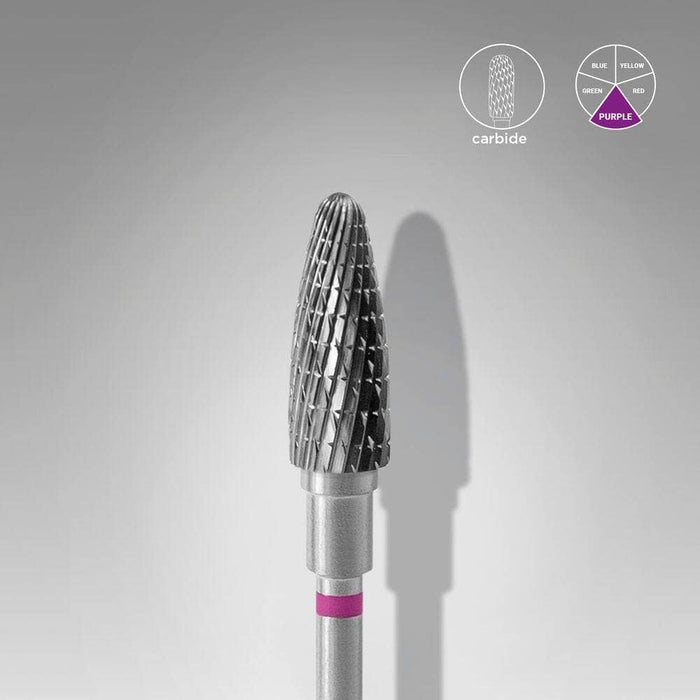 Staleks Carbide nail drill bit "corn" purple, 5 mm Drill Bit Staleks