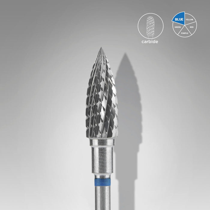 Staleks Carbide nail drill bit "flame" blue, 5 mm Drill Bit Staleks