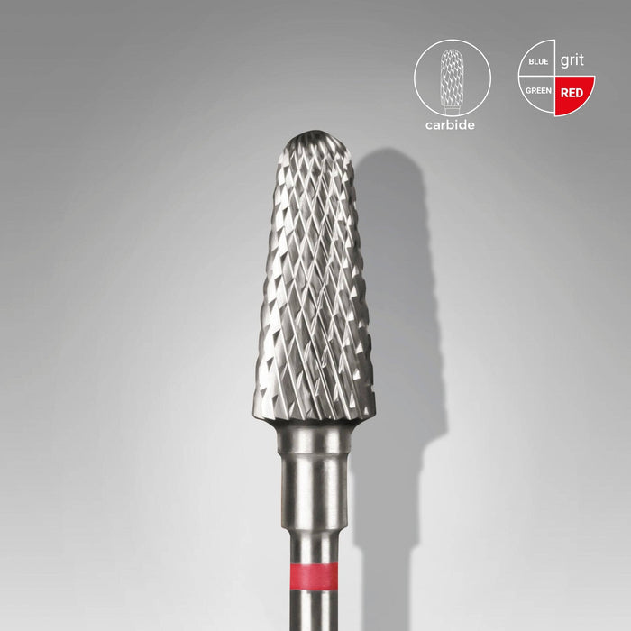 Staleks Carbide nail drill bit "frustum" red, 6 mm Drill Bit Staleks