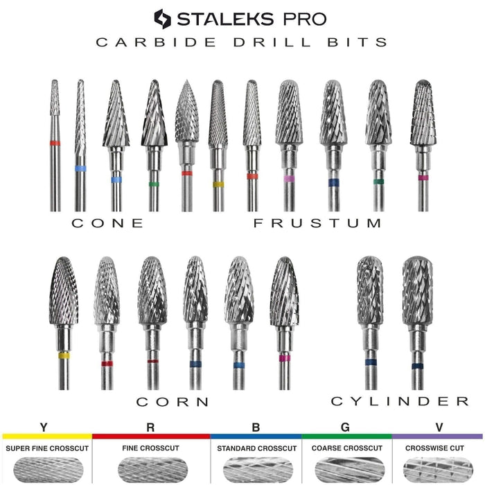 Staleks Carbide nail drill bit "frustum" red, 4 mm Drill Bit Staleks