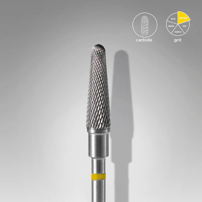 Staleks Carbide nail drill bit "frustum" yellow, 4 mm Drill Bit Staleks