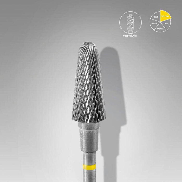Staleks Carbide nail drill bit "frustum" yellow, 6 mm Drill Bit Staleks