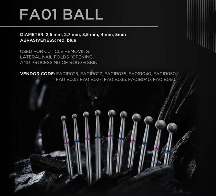 Staleks Diamond nail drill bit "ball" red, 5 mm Drill Bit Staleks