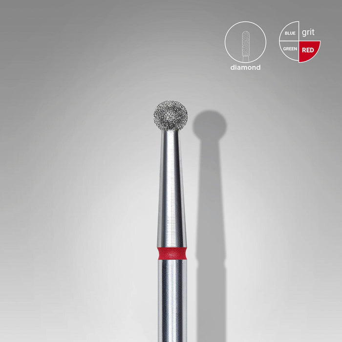 Staleks Diamond nail drill bit "ball" red, 2.7 mm Drill Bit Staleks