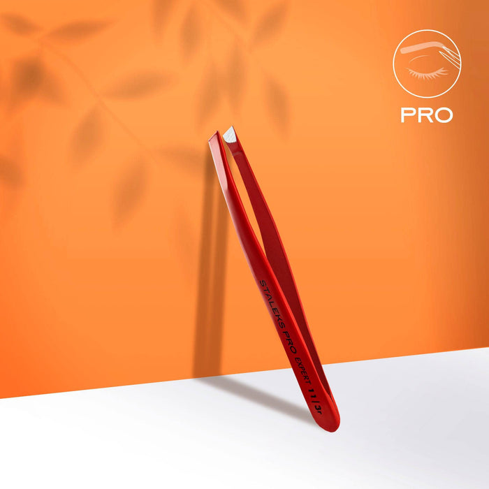 Staleks Eyebrow tweezers EXPERT 11 Type 3 Red (wide slant) Eyebrow tweezers Staleks