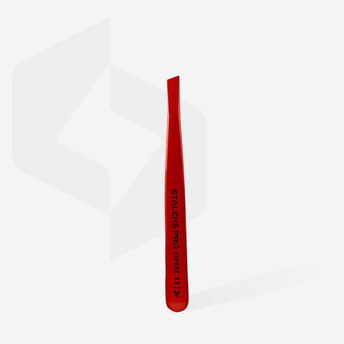 Staleks Eyebrow tweezers EXPERT 11 Type 3 Red (wide slant) Eyebrow tweezers Staleks