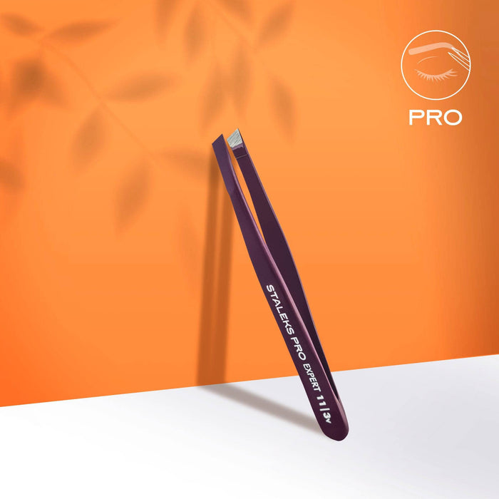 Staleks Eyebrow tweezers EXPERT 11 Type 3 Violet (wide slant) Eyebrow tweezers Staleks