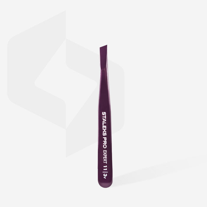 Staleks Eyebrow tweezers EXPERT 11 Type 3 Violet (wide slant) Eyebrow tweezers Staleks