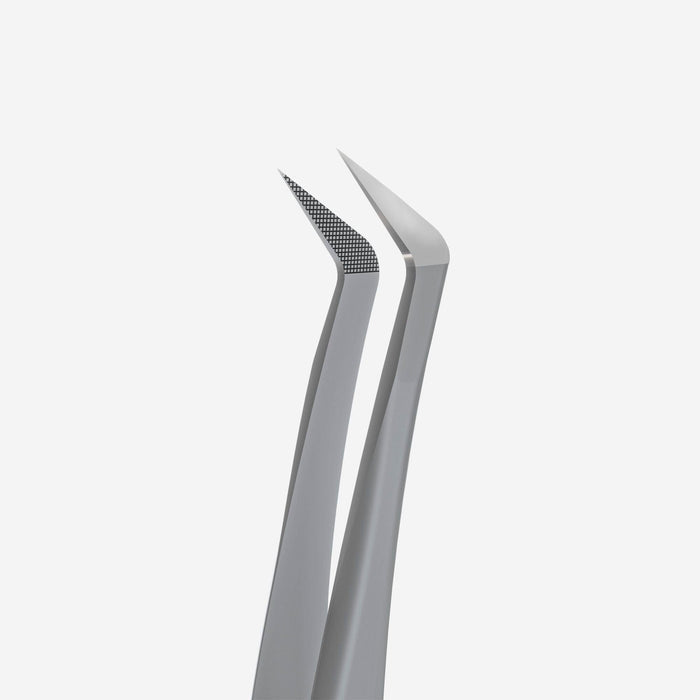 Staleks Professional Eyelash tweezers with fiber tips EXPERT 44 TYPE 12 (L-shaped 65) Eyebrow tweezers Staleks