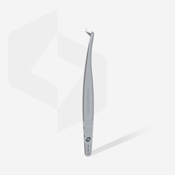 Staleks Professional Eyelash tweezers with fiber tips EXPERT 44 TYPE 12 (L-shaped 65) Eyebrow tweezers Staleks