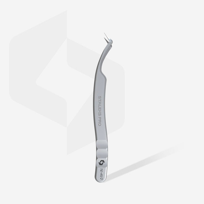 Staleks Professional Eyelash tweezers with fiber tips EXPERT 45 TYPE 2 (L-shaped, 40′) Eyebrow tweezers Staleks