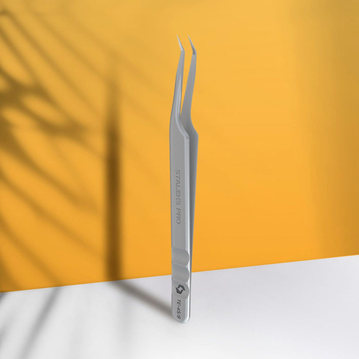 Staleks Professional Eyelash tweezers with fiber tips EXPERT 45 TYPE 8 (mini L) Eyebrow tweezers Staleks