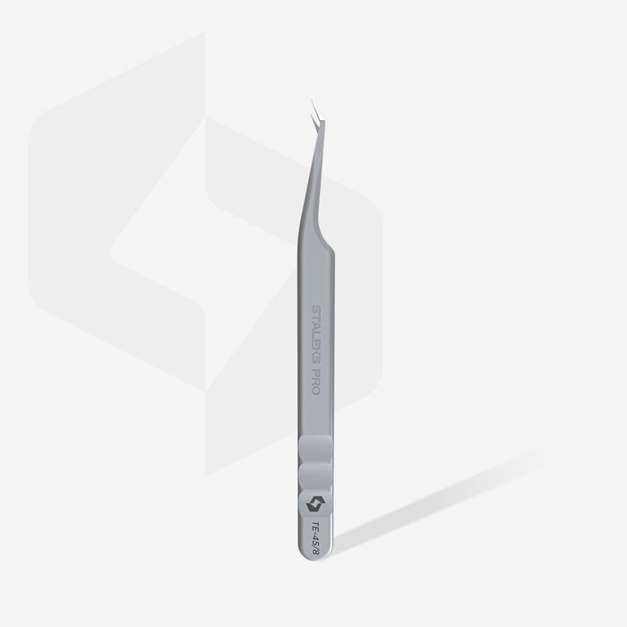 Staleks Professional Eyelash tweezers with fiber tips EXPERT 45 TYPE 8 (mini L) Eyebrow tweezers Staleks