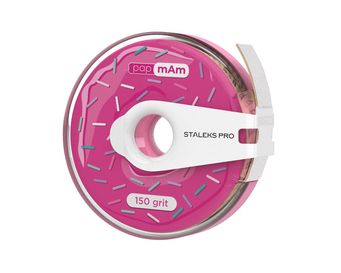 Staleks White disposable abrasive tape papmAm EXPERT 150 grit in a plastic case Nail file Staleks